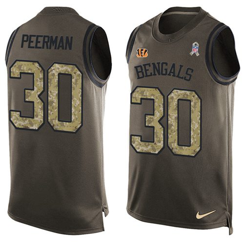 Nike Bengals #30 Cedric Peerman Green Men's Stitched NFL Limited Salute To Service Tank Top Jersey